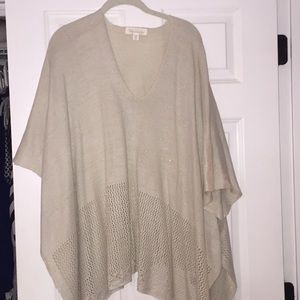 Tan with gold sparkles "shall/cape"